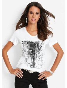 Bonprix T-Shirt com Estampa Frontal Nyc Branca