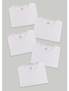 Hering Kit com 5 Camisetas Masculinas Basicas Branco