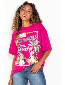 Colcci T-Shirt de Malha Estampada Rosa