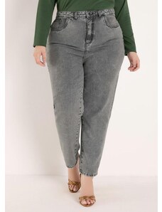 Marguerite Calça Cinza Slouchy Jeans Plus Size