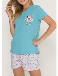 Disney Pijama Feminino Curto Minnie Mouse 51.03.0032 Azul-Rosa