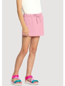 Alakazoo Shorts-Saia Menina em Moletom Básico Rosa
