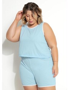 Marguerite Pijama Regata Plus Size Azul