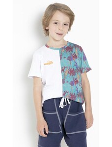 Queima Estoque Camiseta Infantil Bicolor com Recorte