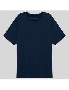 Basicamente Tech T-Shirt Modal Gola C Plus Size Masculina Azul Marinho