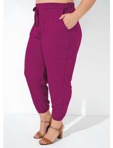Marguerite Calça Púrpura Jogger com Bolsos Plus Size
