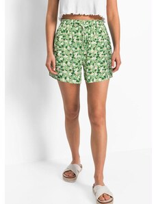 Queima Estoque Shorts Cintura Alta Floral Verde