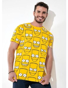 The Simpsons Camiseta Amarela Manga Curta Estampada