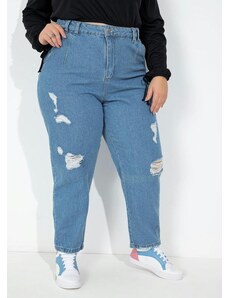 Sawary Jeans Calça Jeans Slouchy Destroyed Sawary Plus Size