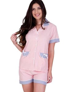 Pijama Curto Ceu Concept Lingerie Rosa Rosa