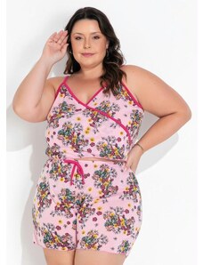 Marguerite Pijama Plus Size Floral Botâncio de Alças