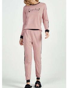 Pijama Feminino Longo Cor com Amor 13040 Rosê-Listras