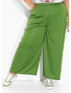 Marguerite Calça Verde Wide Leg com Elástico Plus Size