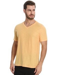 Rovitex Camiseta Masculina Básica Gola V Amarelo