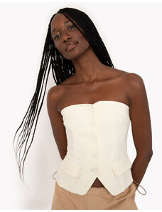 C&A corset alfaiatado com botões off white
