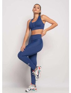 Salvatore Fashion Calça Legging Suplex Poliamida com Recortes Azul