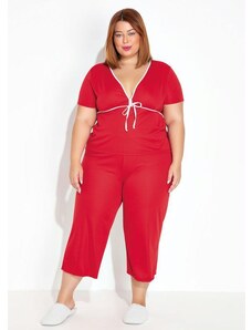 Marguerite Pijama com Amarração no Busto Vermelho