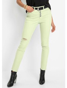 Queima Estoque Calça Jeans com Bolsos Verde Menta