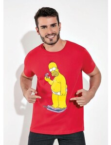 The Simpsons Camiseta Vermelha Manga Curta