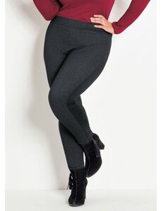 Marguerite Calça Efeito Jeans e Cirrê Preta Plus Size
