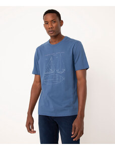 C&A camiseta de algodão pacific manga curta azul médio