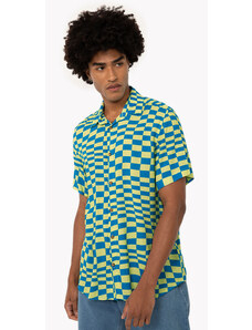 C&A camisa de viscose xadrez quadriculado azul