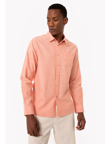 C&A camisa de algodão comfort manga longa laranja