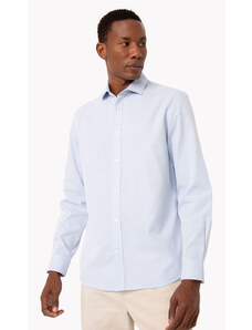 C&A camisa de algodão comfort xadrez manga longa azul claro