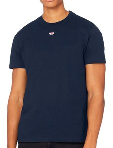Camiseta Diesel Masculina T-Diegor-D Embroidered Centre Logo Azul Marinho