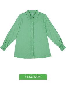 Cativa Plus Size Camisa de Tecido Plus Size Verde