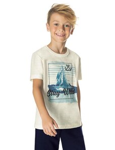 Rovi Kids Camiseta Infantil Masculina Barquinho Bege
