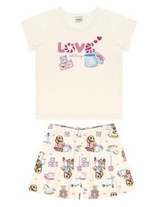 Rovi Kids Pijama Infantil Feminino Love Bege