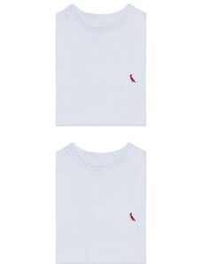 Kit 2 Camisetas Brasa Branca Pica Pau Bordado Reserva Branco