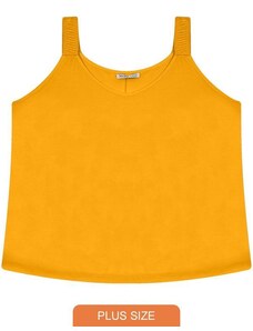 Secret Glam Blusa de Alças Feminina Plus Size Amarelo