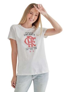Camiseta Feminina Fla Tri Campeão Reserva Branco