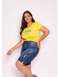 Predilects Plus T-Shirt Plus Size do Brasil Amarelo