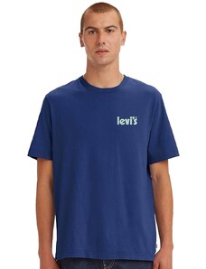 Camiseta Levis Masculina Relaxed SS Chest Logo Azul Escuro