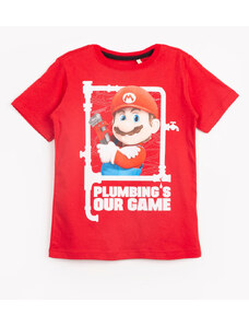 Camiseta Infantil Estampa Super Mário - Tam 3 a 10 Anos Vermelho