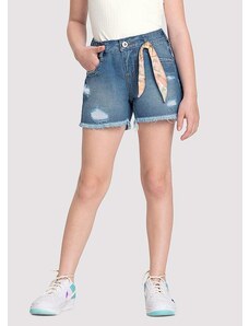 Alakazoo Shorts Jeans Infantil Menina com Cintura Ajustável Jeans