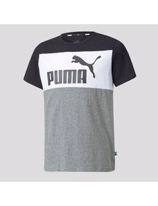 Camiseta Puma ESS+ Colorblock Juvenil Cinza