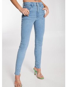 Lunender Calça Jeans Skinny Chapa Barriga Azul
