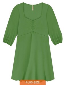 Lunender Mais Mulher Vestido Curto Plus Size em Malha com Verde