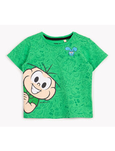C&A camiseta infantil de algodão cebolinha turma de mônica verde