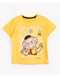 C&A camiseta infantil de algodão cascão turma de mônica amarelo