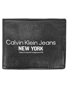 Carteira Calvin Klein Jeans Masculina CKJ Silk New York Preta