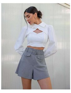 Shorts Dot Clothing com Cinto Cinza Cinza