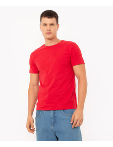 C&A camiseta de algodão básica manga curta - VERMELHO ESCURO