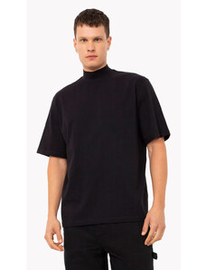 C&A camiseta oversized de algodão manga curta gola alta preta