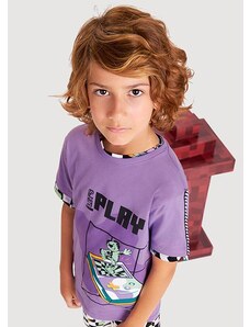 Tigor Camiseta Manga Curta Infantil Masculina Lilás