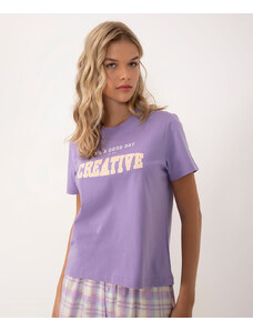 C&A camiseta de pijama creative manga curta lilás
